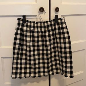 Jcrew plaid mini skirt in size 8 scallop hem